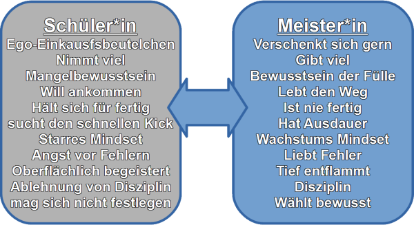 Übersicht Schüler vs. Meister